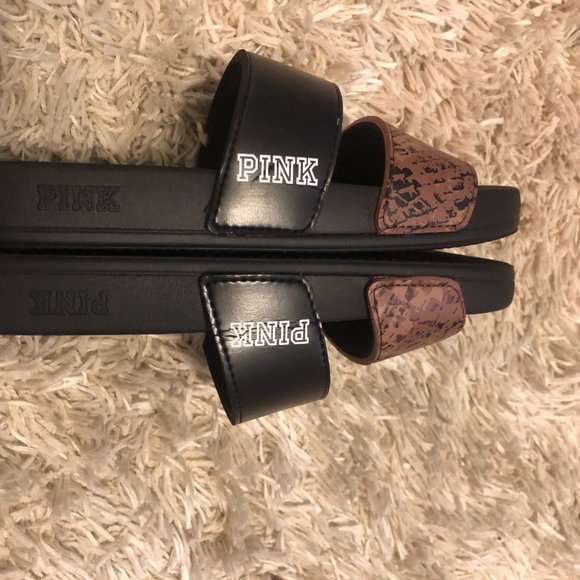 Victoria Secret PINK Pink Purple Print Logo Slides - Picture 6 of 6